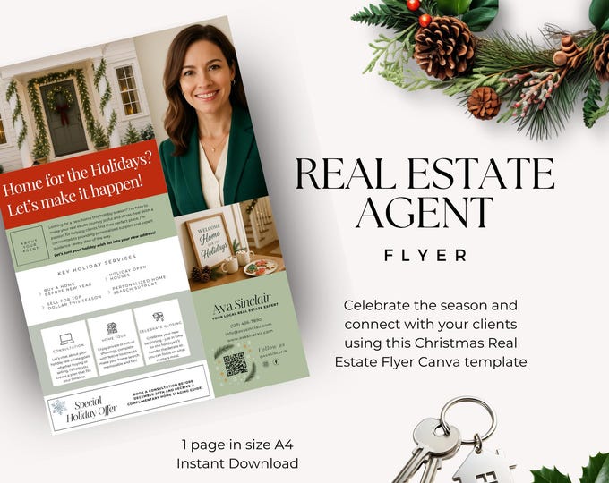 Christmas Real Estate Flyer, New Home Open House, Buyer Guide, Market Update, New Brokerage, Hello Neighbor Flyer, Real Estate Branding