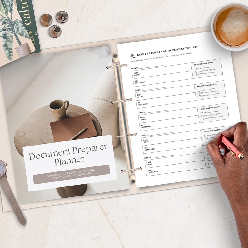 Document Preparer Planner Canva Template, Legal Case Organizer, Case ...