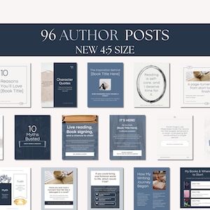 Author Social Media Template, Book Marketing Instagram Carousel, Bookstagram Canva, Content Calendar, Book Promotion, Writer Branding Kit