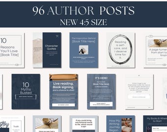Author Social Media Template, Book Marketing Instagram Carousel, Bookstagram Canva, Content Calendar, Book Promotion, Writer Branding Kit