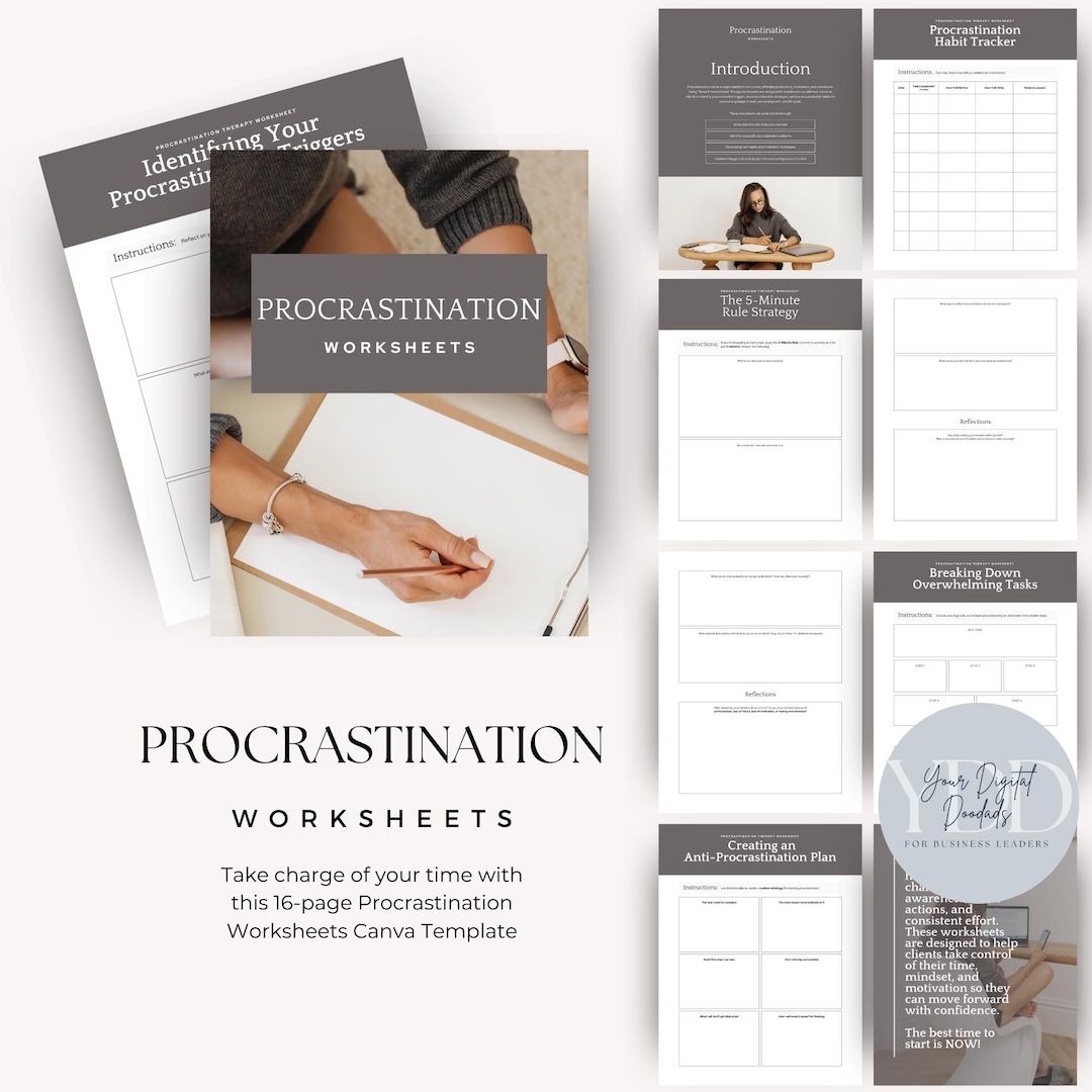 Procrastination Worksheet, Stop Procrastinating, Productivity Guide ...