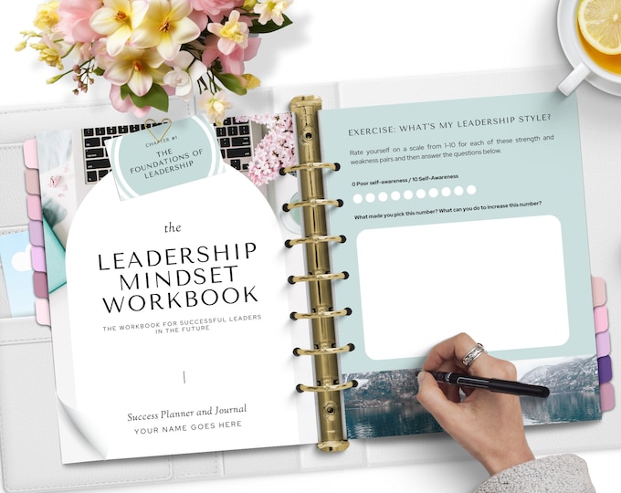 Leadership Mindset Workbook Template Success Planner Leadership Workbook Leadership Mindset Worksheets Action Plan