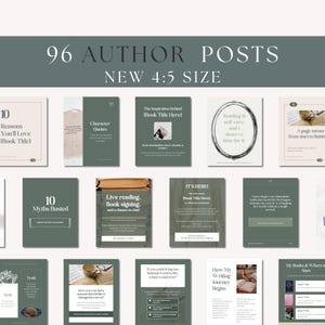 Author Social Media Template, Book Marketing Instagram Carousel, Bookstagram Canva, Content Calendar, Book Promotion, Writer Branding Kit