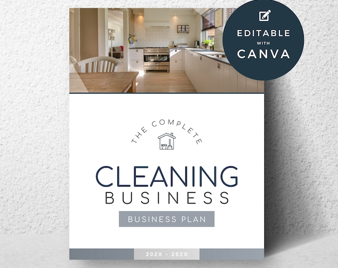 Cleaning business plan template Financial projections market analysis 36 editable pages for your startup worksheets