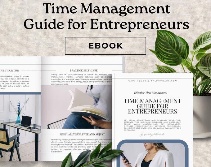 Time Management Guide for Entrepreneurs, Productivity Printable PDF, Small Business Owner Planner, Instant Digital Download