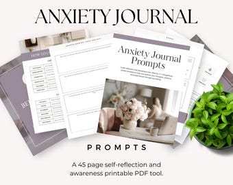 Anxiety Journal Prompts Printable, 111 Self Reflection Writing Prompts, Mental Wellness & Mindfulness Journal PDF