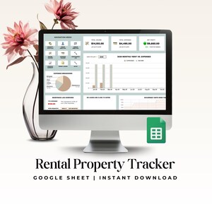 Rental Property Management Spreadsheet, Landlord Google Sheets Template, Real Estate Dashboard System