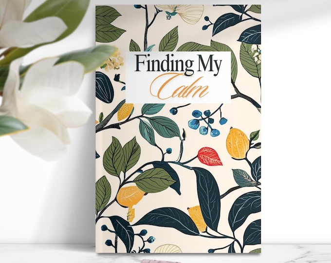 Finding My Calm Hardcover Journal, Writing Tool for Journaling, Thought Organizer Diary, Mindfulness Gift, Mental Health Notebook