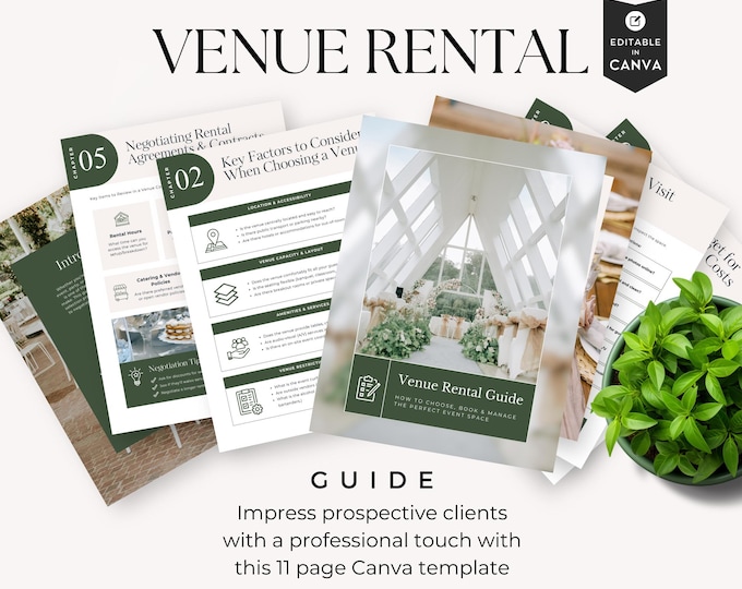 Venue Rental Guide for Event Planner, Editable PDF Client Resource, Event Venue Checklist, Party Planning Location Checklist