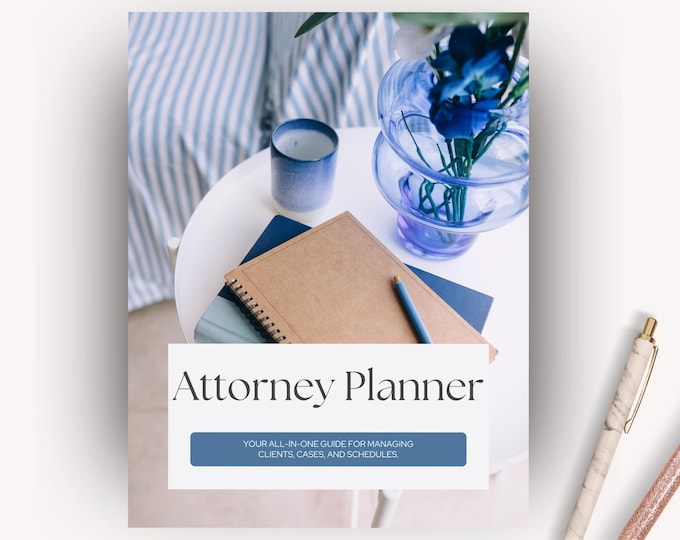 Attorney Planner, Legal Planner for Lawyer Gift, Client Logbook, Case Note, Case Detail, Law Firm Organizer, Court Date Log, Consultation
