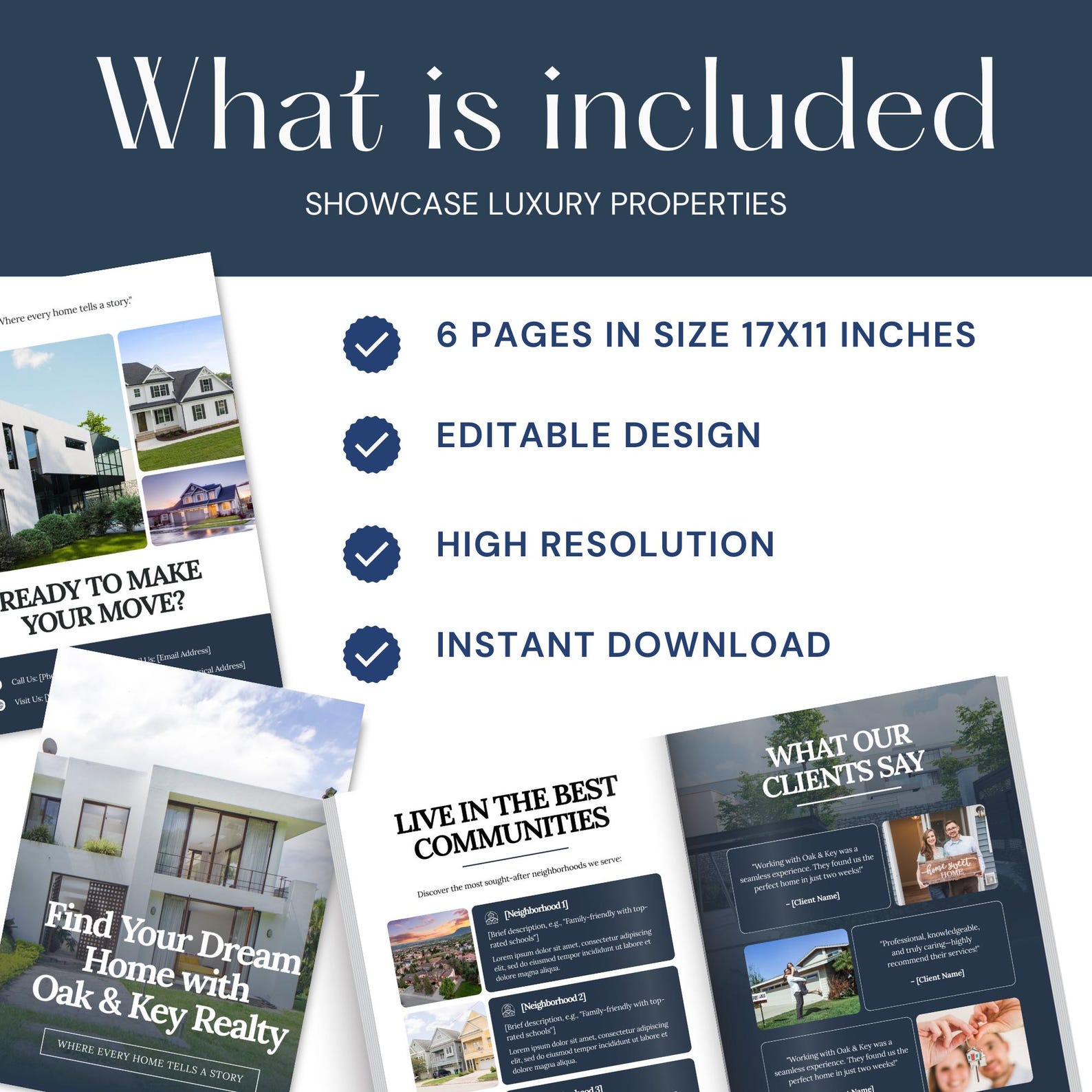 Luxury Real Estate Listing Presentation Brochure Canva Template ...