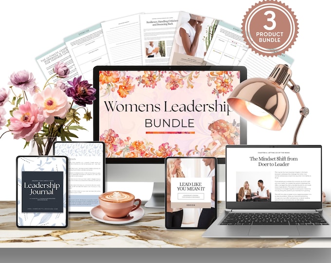 Women's Leadership Bundle, Mindset Workbook, Leadership Journal & Ebook, Female Entrepreneur Gift, Personal Growth, Digital Download