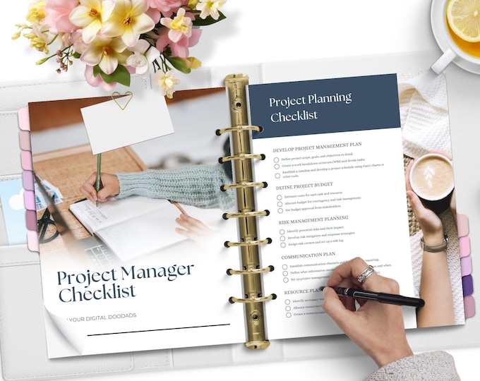Project Manager Checklist Template, Canva Template, Project Management Tools, Productivity Tracker, Task Organizer, Project Checklist