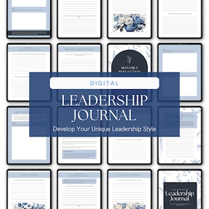 Digital Leadership Journal, Self-Improvement Planner, Personal Growth Workbook, Leadership Development Tool, Monthly Reflection, Self Care