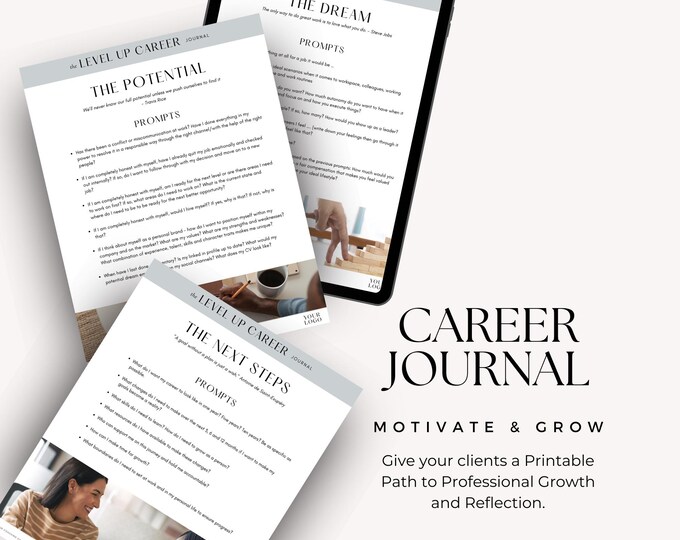 Career Journal Printable, Job Search Planner, Professional Development, Career Transition, Career Coach, Coaching Worksheet, Business Coach