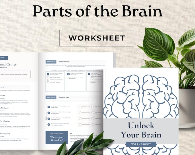 Parts of the Brain Worksheet, Neuroscience Coach Printable, Executive Function PDF, Life Coach Tool, ADHD Coaching Workbook