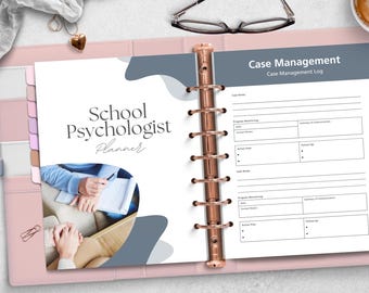 School Psychologist Tracker Printable PDF,Counseling Planner, Therapy Session Log, School Psychologist Planner, Mental Health Tracker