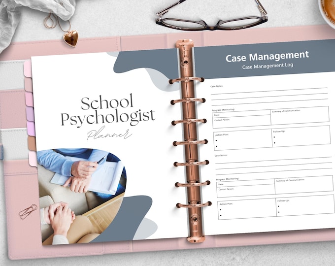 School Psychologist Tracker Printable PDF,Counseling Planner, Therapy Session Log, School Psychologist Planner, Mental Health Tracker