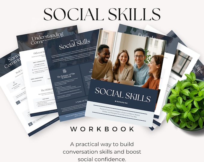 Social Skills Workbook, Conversation Skills, Life Skills, Social Anxiety, Social Confidence, Self Esteem, Therapy & Counseling PDF