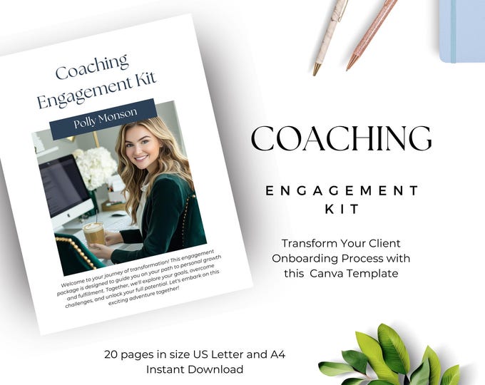 Coaching Engagement Kit, Client Welcome Kit Template, Business Coach Onboarding Packet, Editable Coaching Guide, Onboarding Welcome Pack
