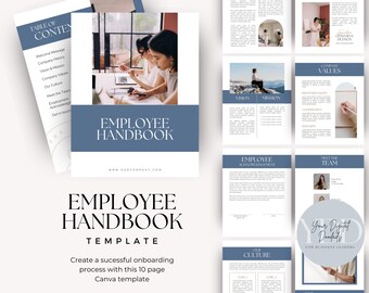 Employee Handbook Template, Human Resources Template, Small Business Employee HR Manual, New Hire Welcome Packet, Easy-To-Use Editable Guide