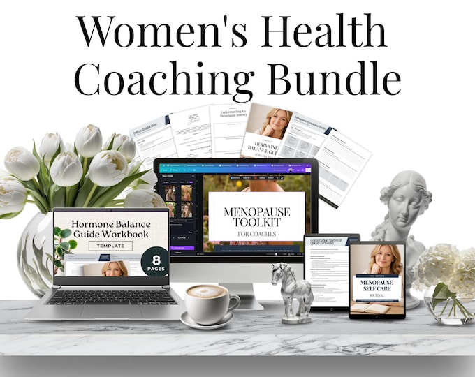 Women's Health Coaching Bundle, Menopause Toolkit for Coaches, Hormone Balance Workbook, Menopause Journal, Printable Wellness Kit