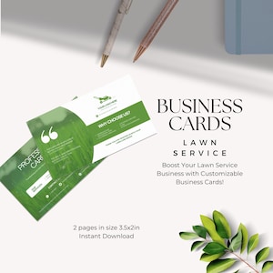 Lawn Service Business Card Template, Editable Canva Template, Landscaping Business Card, Customizable Lawn Care Card, DIY Small Biz Card