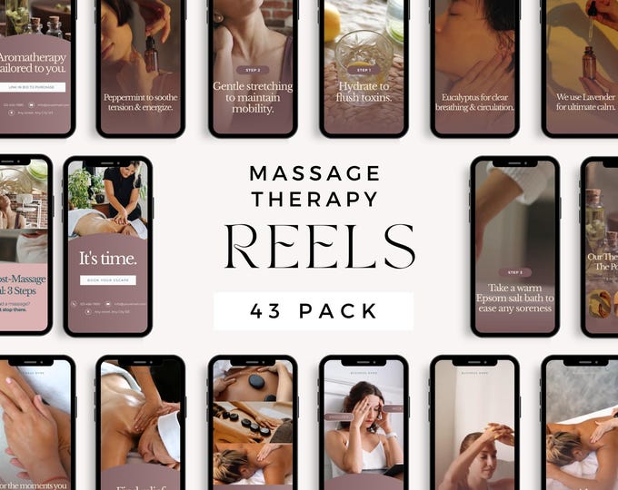 Massage Therapy Reels Template, Instagram Reels Content for Massage Therapists & Wellness Businesses
