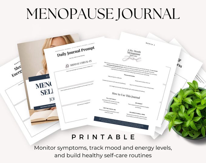 Menopause Journal, Perimenopause Log, Hormone Tracker, Self Care Planner, Mood Tracker for Women, Printable Wellness Journal