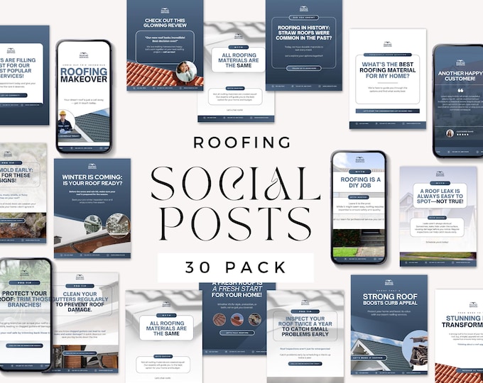 Roofing Business Social Media Template, Home Improvement Instagram Template, Builder Marketing for Construction Companies Instagram Post