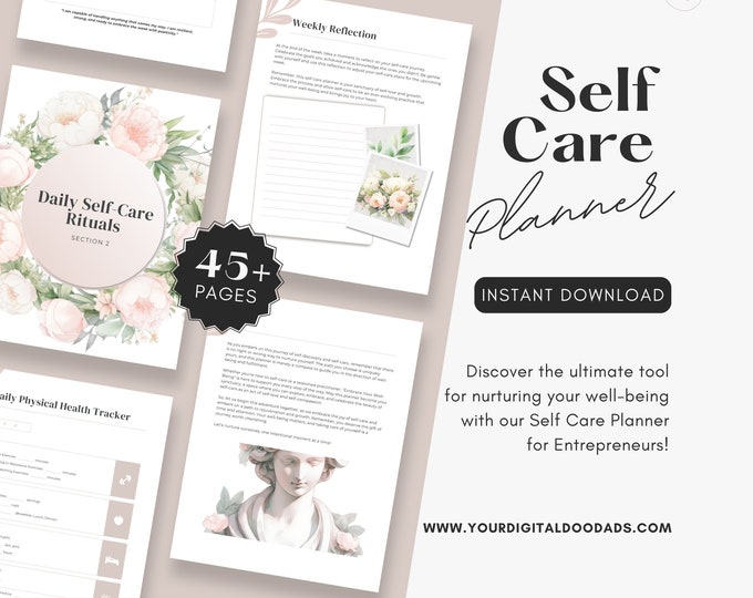Self-Care Planner Journal Wellness and Gratitude Daily Routine with Journal Prompts for Business Leaders Therapy Journal Mood Tracker
