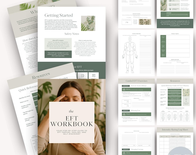EFT Tapping Points Workbook, Somatic Therapy & Emotional Regulation Journal,  Trauma-Informed Counseling Tool, Stress Relief Healing Kit PDF