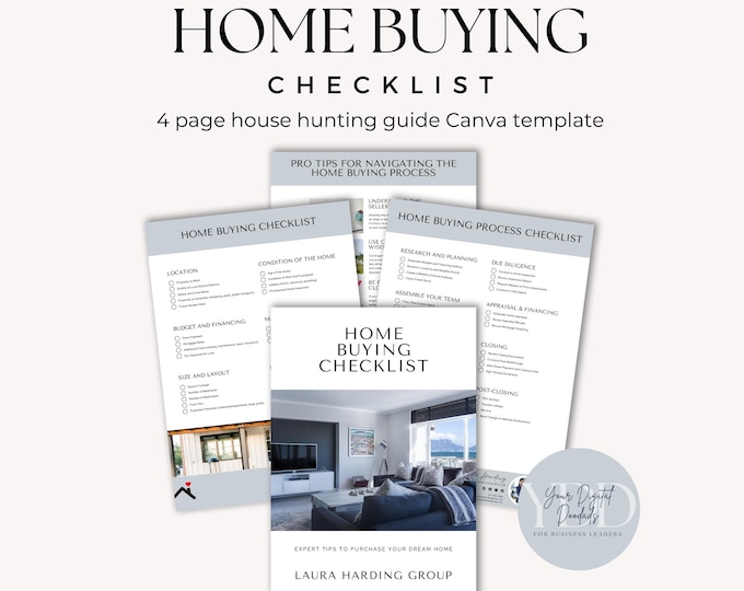 Home Buying Checklist Printable, First Time Home Buyer Guide, House Hunting Checklist, Home Purchase Planner, Real Estate Buying Tips