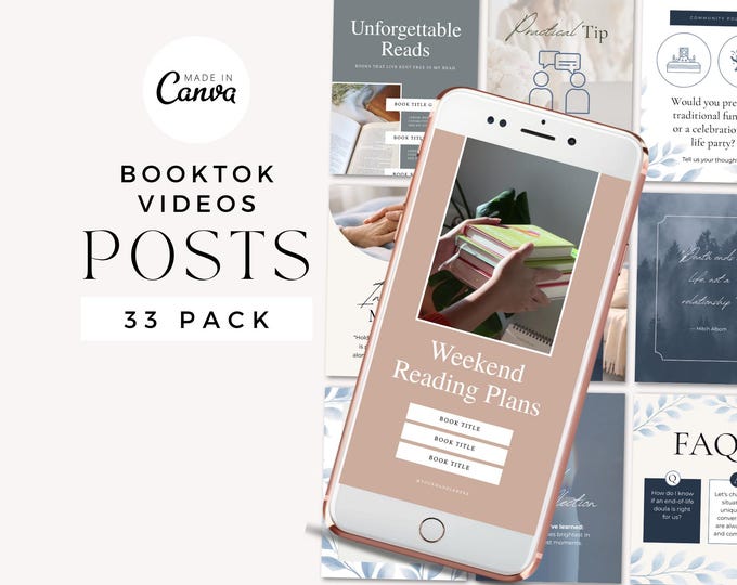 Booktok Video Posts, Book Influencer Content,  Bookish Template, Author Marketing Book Promotion, Social Media Kit