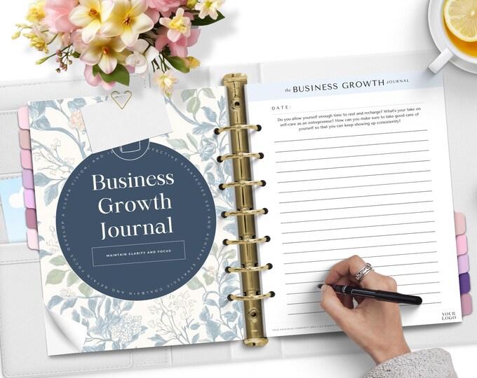 Business Growth Journal Canva Template, Life Coach, Scale Your Business Mindset, Business Planner, Entrepreneur Journal Organizer