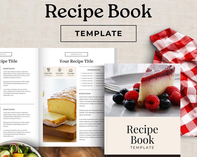 Recipe Seller Template for Bakers, Editable Digital Cookbook, Canva Recipe Ebook, Create & Sell Branded Recipe PDFs