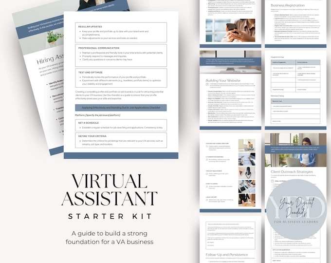 Virtual Assistant Services & Pricing Guide, VA Client Welcome Packet, Business Starter Kit, Launch Packet, Business Plan Resource Bundle