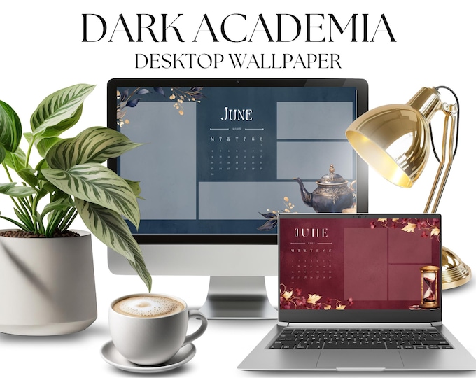 Dark Academia Desktop Organizer – 10 Professional Canva Templates for Executives, Clean Folder Layout for Productivity & Aesthetic Workflow