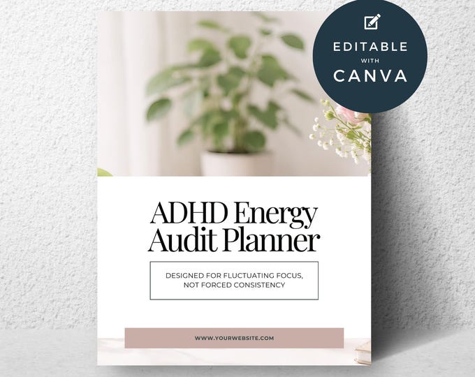 ADHD Coach Client Tool, Weekly Energy Audit Canva Template, Neurodivergent Planner, Editable Coaching Worksheet