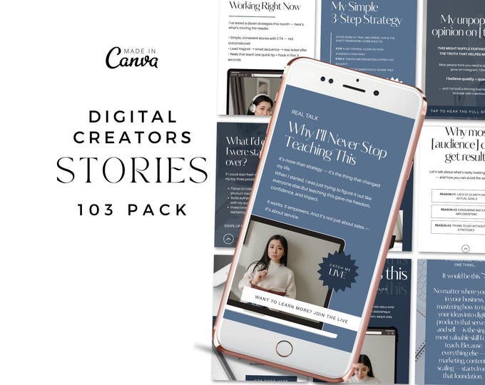 103 Animated Story Templates for Digital Creators, Canva Instagram Stories, Course Creator Template