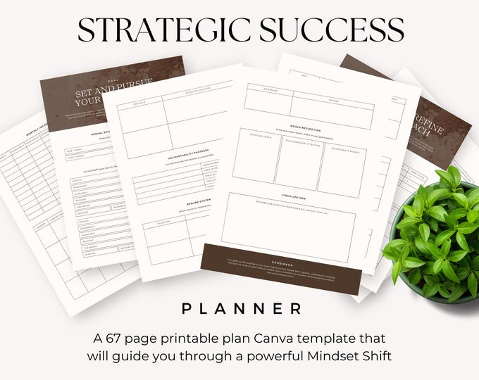 Strategic Success Planner, 7 Figure Mindset, Business Growth, Printable Workbook, Entrepreneur Planner, Goal Setting Mindset Shift
