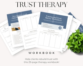 Therapy Worksheets Trust, Trust-Building Counseling Tool, Couples Counseling CBT Sheet, Therapist Workbook, Mental Health PDF Canva Template
