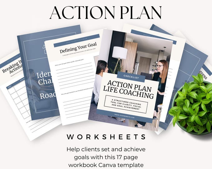 Action Plan Life Coaching Worksheet, Business Success Goal Setting Sheet, Coach Workbook PDF, Client Progress Coaching Tool, Coach Planner