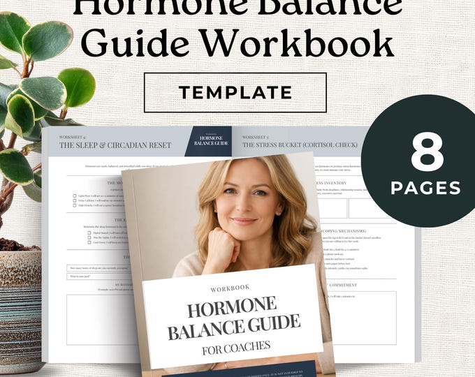 Hormone Balance Guide Coaching Workbook, Client Coaching Workbook, Habit Tracking & Session Tools, Printable PDF