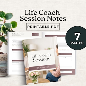 Life Coach Session Notes, Client Progress Tracker, Coaching Planner, Pre-Session Prep, In-Session Notes, Post-Session Reflection Template