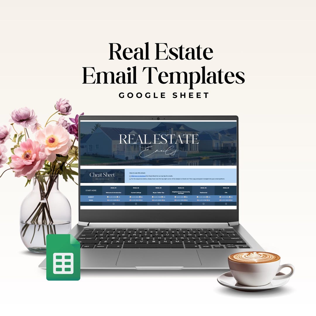 Real Estate Email Templates for Agents, Google Sheet Bonus 3page Top