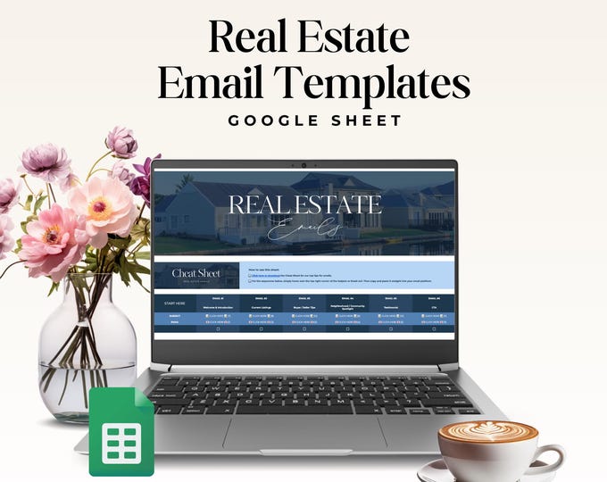 Real Estate Email Templates for Agents, Google Sheet  Bonus 3-Page Top 10 Email Marketing Tips for Real Estate Professionals, Lead to Sold