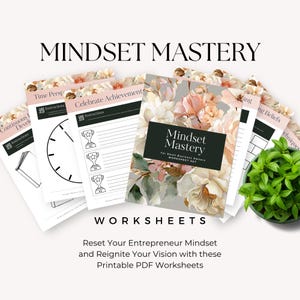 Arbetsbok för att återställa mindset för entreprenörer, planerare för affärstänkande, PDF för tillväxttänkande, dagbok för utbrändhet, utskrivbar självcoachning