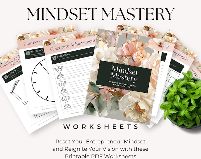 Mindset Reset Workbook for Entrepreneurs, Business Mindset Planner, Growth Mindset PDF, Burnout Journal, Printable Self-Coaching