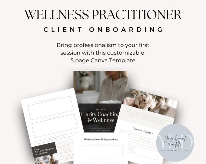 Wellness Practitioner Client Onboarding Packet, Intake Form Coaching Packet, Consent Template, Printable Client Paperwork PDF